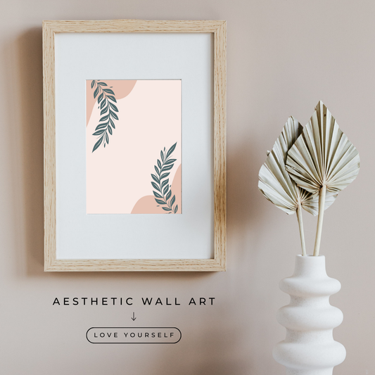 I AM ENOUGH Self-Love Positive Affirmation Wall Art | Botanical Printable Mindfulness Gift for Positive Energy and Self-Care