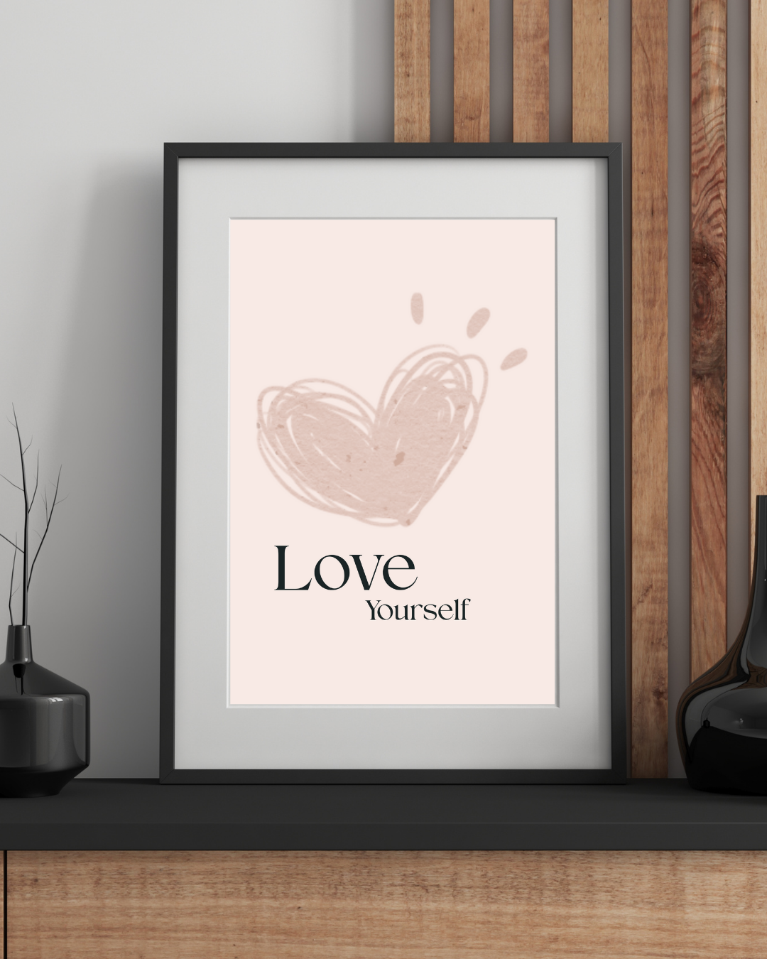 I AM ENOUGH Self-Love Positive Affirmation Wall Art | Botanical Printable Mindfulness Gift for Positive Energy and Self-Care